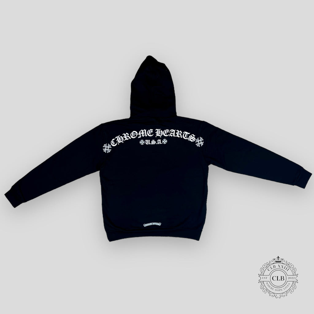 CHROME HEARTS TBAR LOGO HOODIE - BLACK