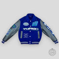 LOUIS VUITTON EMBROIDERED VARSITY JACKET - BLUE