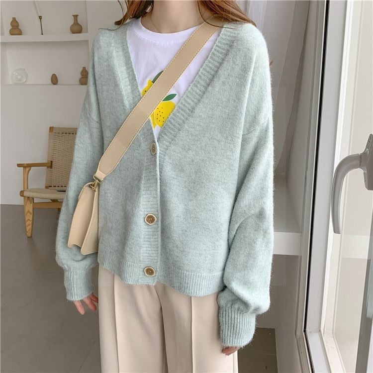 Gilet à manches lanternes en cachemire solide décontracté d'hiver à la mode pour femme