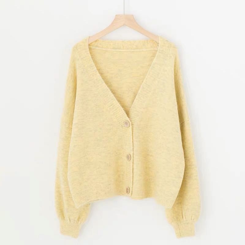 Gilet à manches lanternes en cachemire solide décontracté d'hiver à la mode pour femme