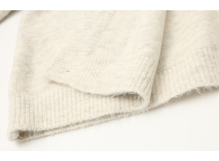 Gilet à manches lanternes en cachemire solide décontracté d'hiver à la mode pour femme