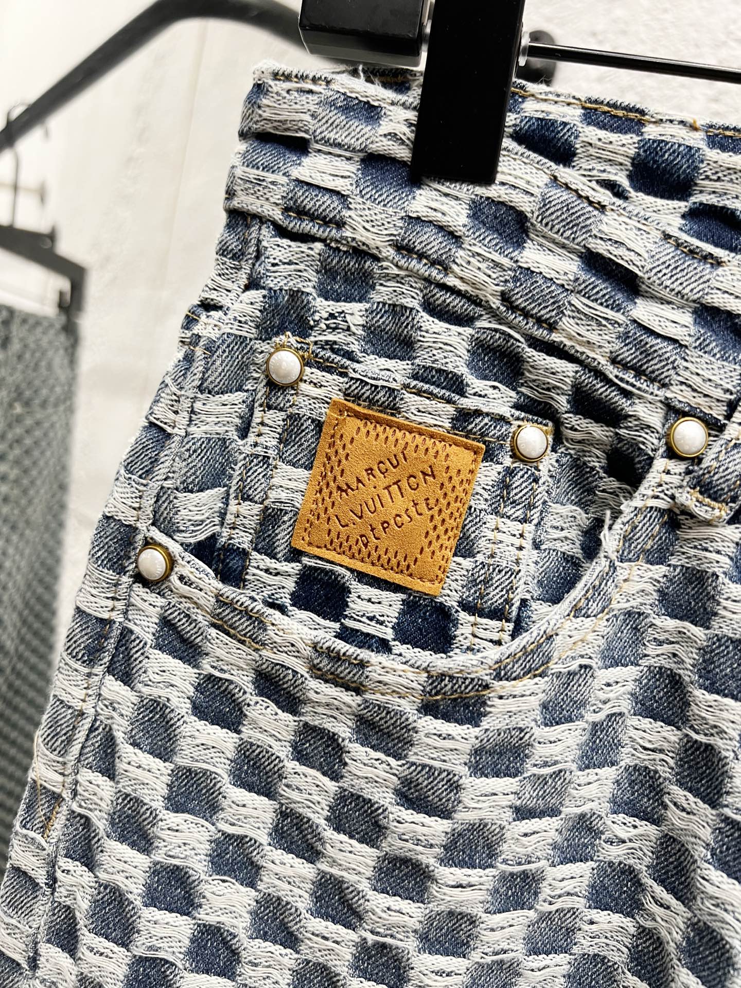 LV Checkerboard Denim Jeans