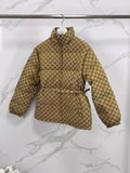 Women's Gucc Jacquard Belt Down Jacket