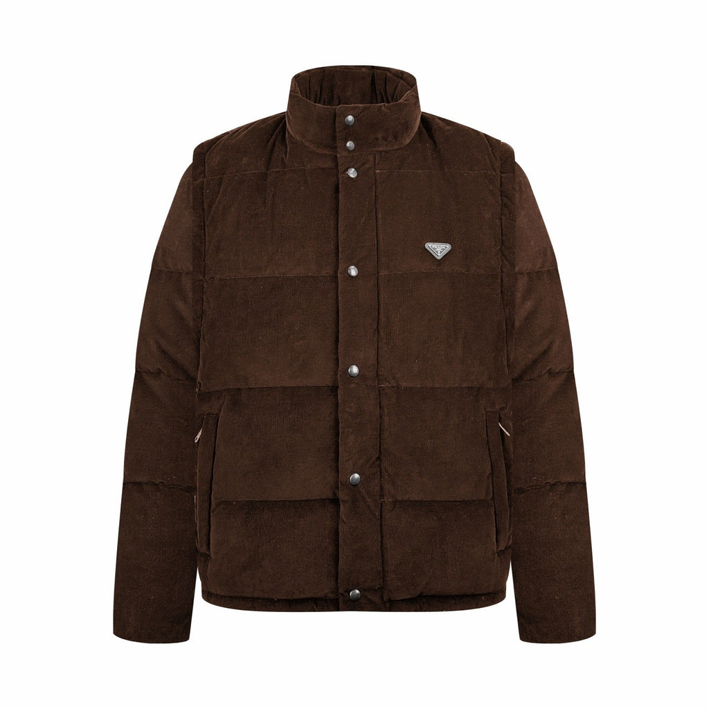 Prada Detachable Corduroy Down Jacket (Brown)