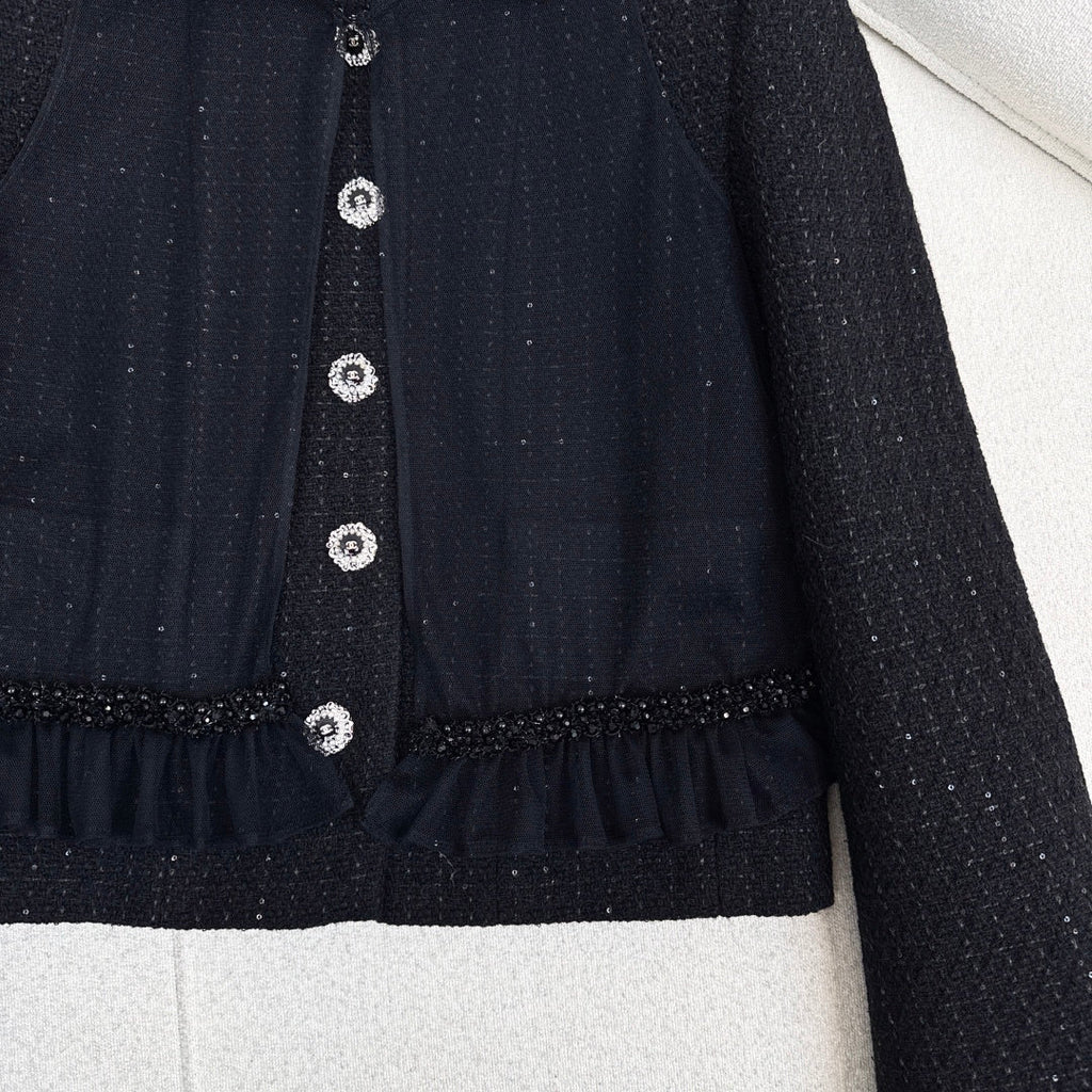 Chanel Woven Collar Coat + Skirt Set