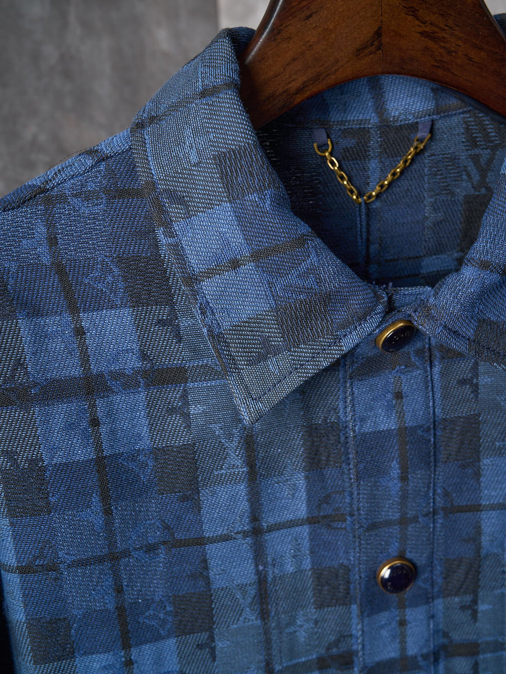 Louis Vuitton MONOGRAM Check Denim Jacket Style Shirt Jacket