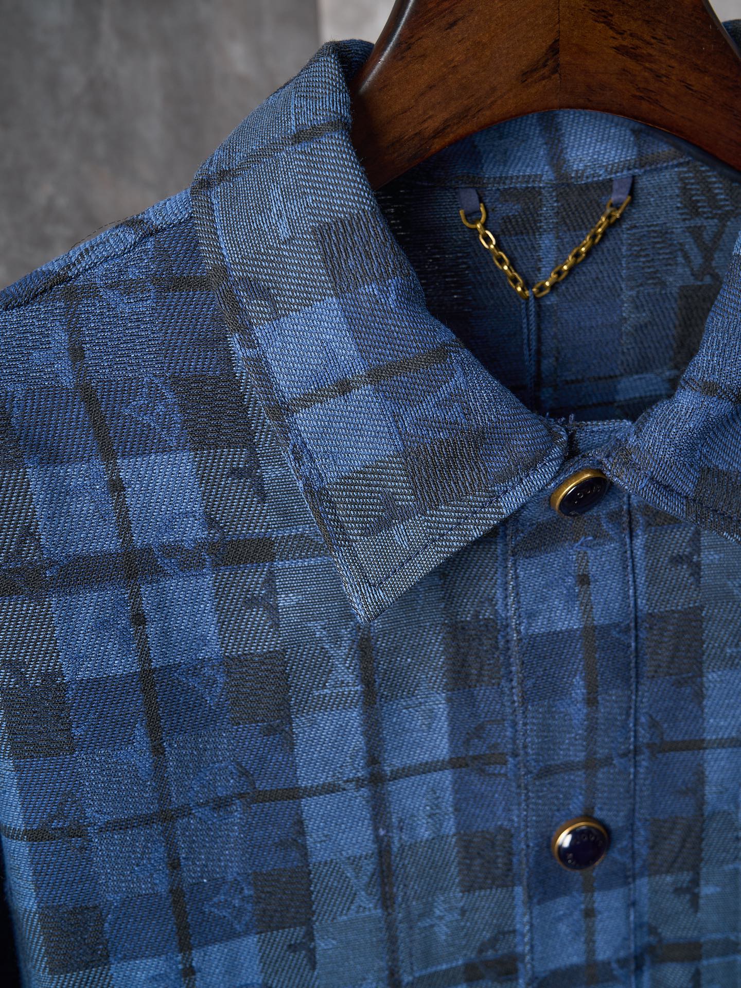 Louis Vuitton MONOGRAM Check Denim Jacket Style Shirt Jacket