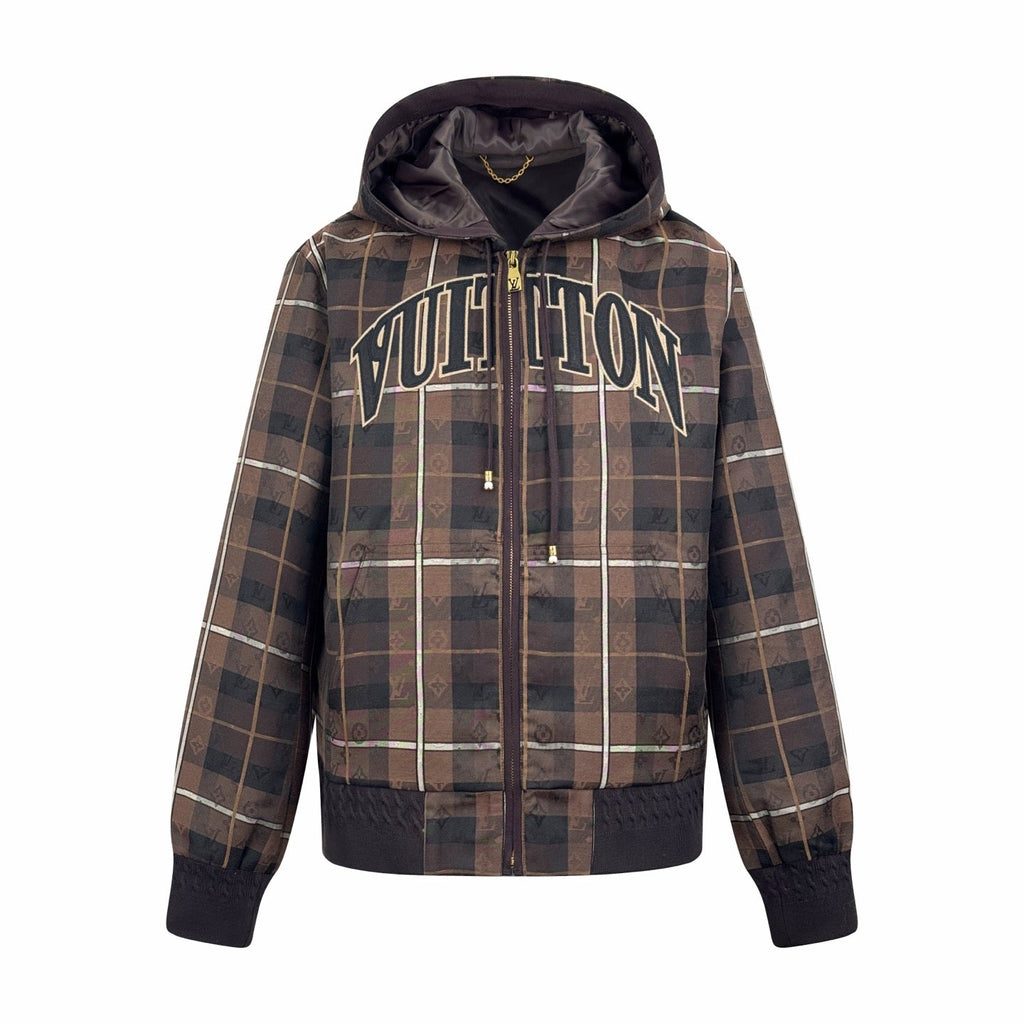 LV Plaid Zip-Up Jacket