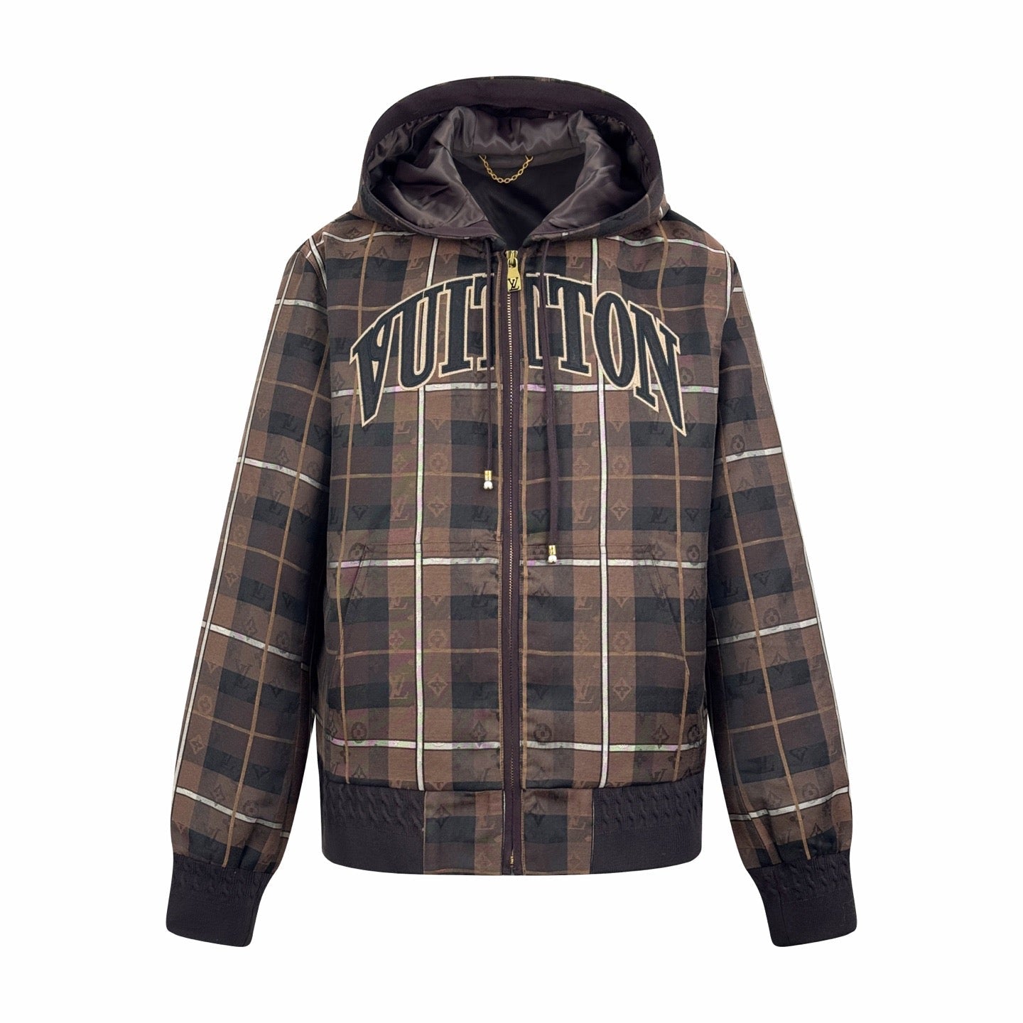 LV Plaid Zip-Up Jacket