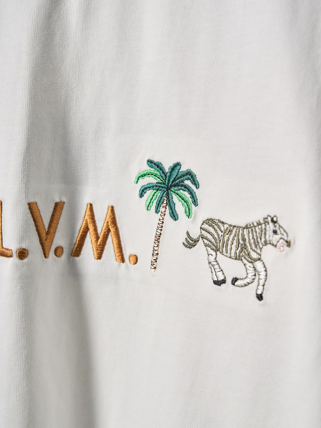LV Palm Tree Animal Embroidered Crew Neck T shirt