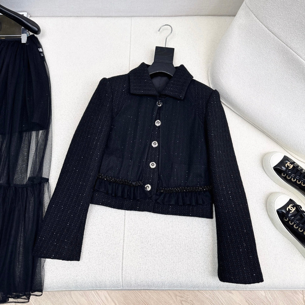 Chanel Woven Collared Coat
