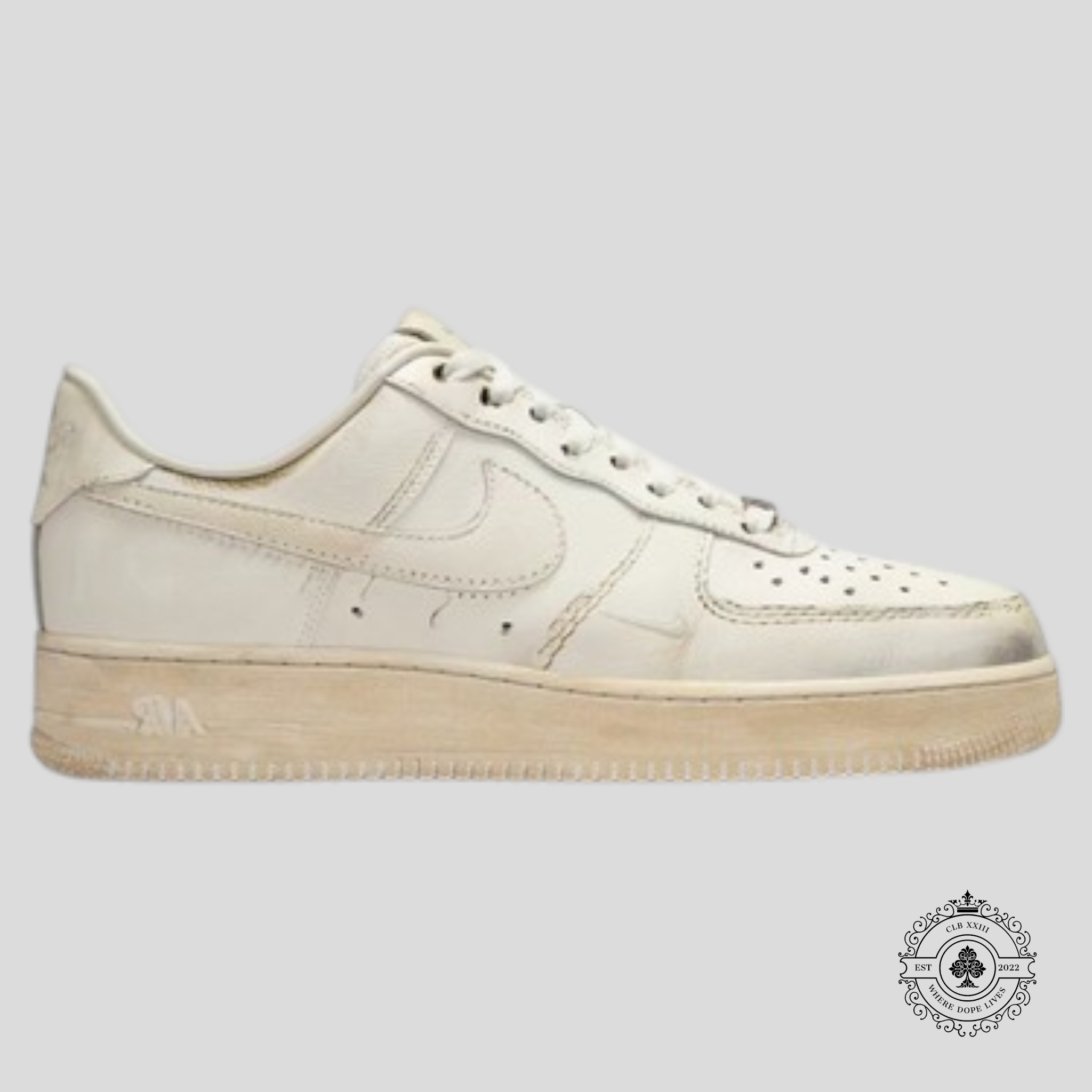 Nike Air Force 1 Low .SWOOSH Dirty Triple White